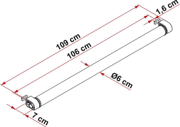 Roller Roof Rail Fiamma 109 x 6 x 7 cm – Bild 5