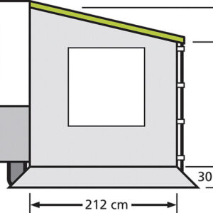 Universal Seitenwand für Caravanstore mit Fenster Auszug 225 cm