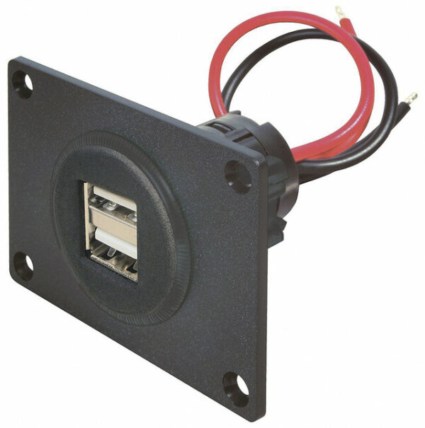 Doppelsteckdose Power USB Pro Car mit Montageplatte 12 - 24 V