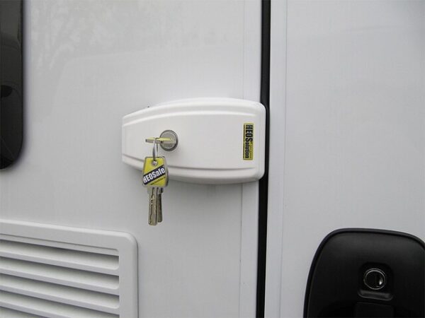 Zusatzschloss HEOSafe Door Frame Look Serviceklappen u. Heckgarage Inhalt 3 Stück Farbe weiß – Bild 2