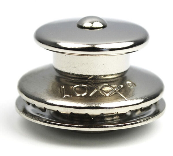 Loxx- Druckknopf Oberteil großer Kopf Inhalt 5 Stück Messing vernickelt