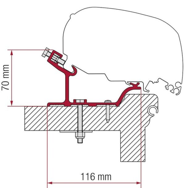 Adapterkit FIAMMA 4-tlg. zu Dachmarkise F5 S / F 65 L passend für Hobby Easy