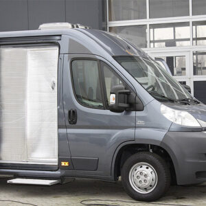 Thermovorhang HINDERMANN passend für Fiat Ducato 250 ab 2007 Gr. 2 Schiebetüre Fb. hellgrau