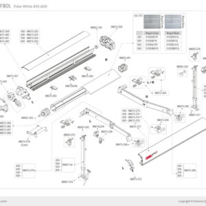 Stützfuß links zu Markise F65S 370/400, F65L 400/450/490 F80S 370/450