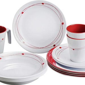 Geschirrset Melamin Brunner Cosmic 16-tlg. Fb. rot