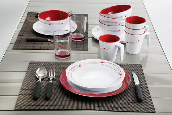 Geschirrset Melamin Brunner Cosmic 16-tlg. Fb. rot – Bild 2