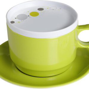 Tasse Melamin Brunner mit Untertasse und Deckel Fb. Space