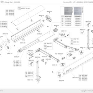 FIAMMA Tuch zu Markise F65 S Länge 370 cm Fb. Royal Grey