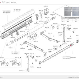 Frontblende 400 cm polar white zu Markise F45