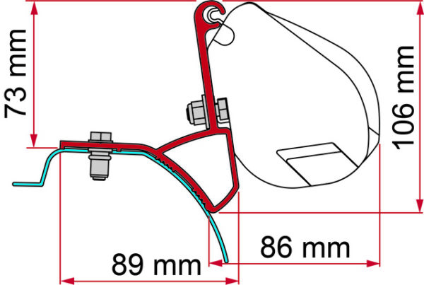 Adapter zu Markise F35 Kit passend für Renault Trafic