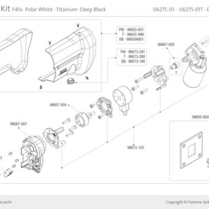 Abdeckung vorne + hinten zu Motorkit F45S Tit.