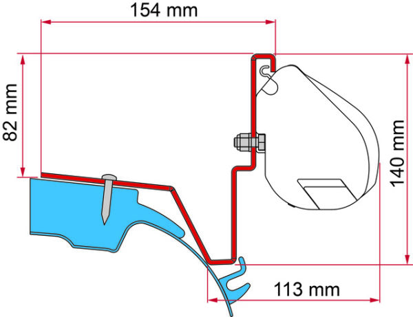Markisenadapter Kit passend für Mercedes Vito Jules Verne zu Markise F35