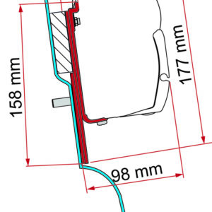 Adapter FIAMMA Markise F45 passend für Ford Custom Nugget