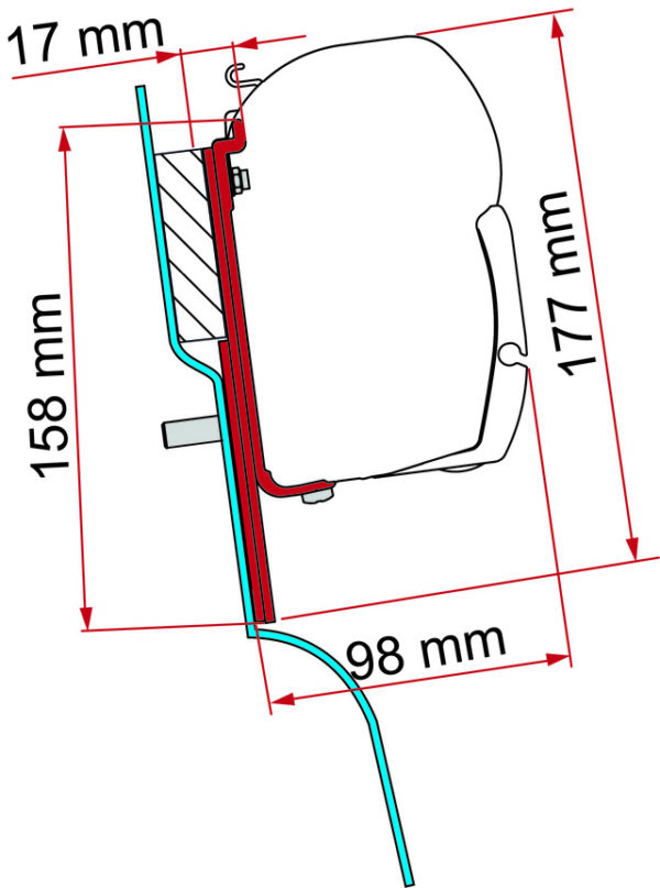 Adapter FIAMMA Markise F45 passend für Ford Custom Nugget