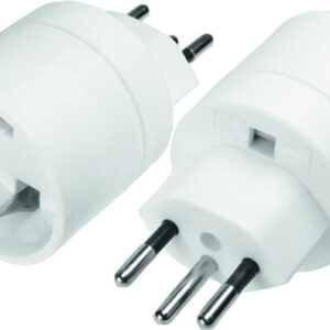Adapter Schutzkontaktstecker CH / 250 V , Ø 45 mm Farbe weiß