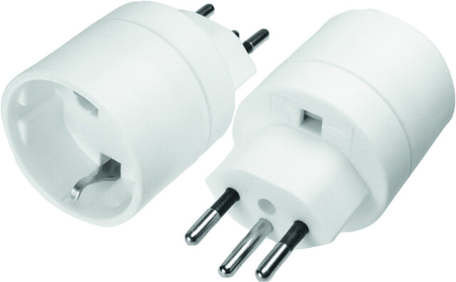 inter BÄR Adapter Schutzkontaktstecker CH / 250 V, Ø 45 mm Farbe weiß