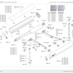 FIAMMA Frontblende inkl. Endkappen zu F65 S 320 Polar weiß
