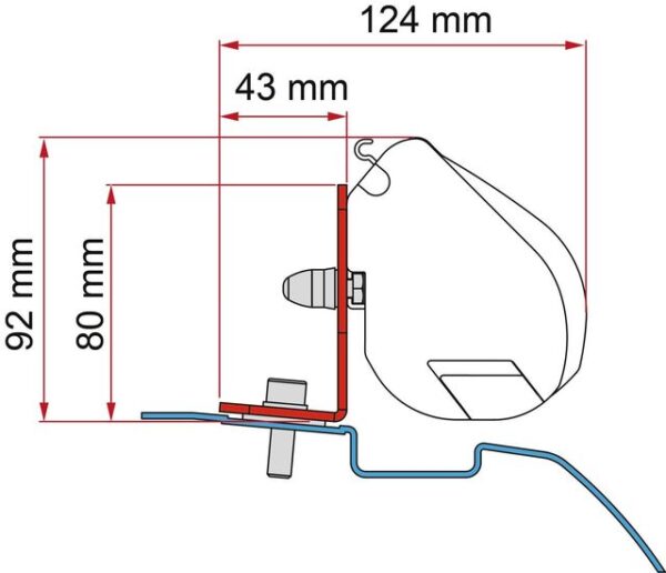 Markisenadapter FIAMMA Kit passend für Nissan NV200 F35 Markise Farbe schwarz