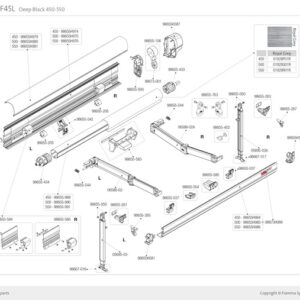 Tuch zu Markise F45 IL/TIL/L 550x250 cm Fb. Royal Grey