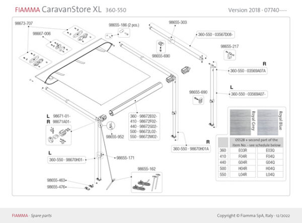 Linker Stützfuß FIAMMA 360/550 CVSTORE XL – Bild 2