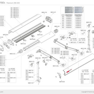 FIAMMA Gelenkarm links zu Markise F80S, Auszug 250 mm, Ausführung 320-450