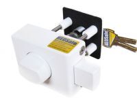 HEOSolution Sicherheitsschloss HEOSafe 2x Door Frame Lock + 1x Zusatzschloss gleichschließend, Fb. weiß