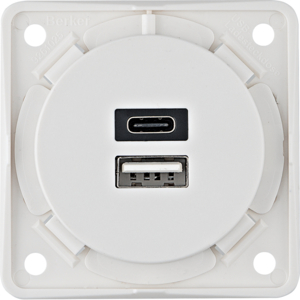 USB Ladesteckdose Berker 2-Fach, 12 V, Farbe weiß