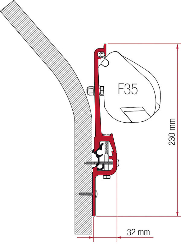 Adapter Fiamma Kit passend für EribaTouring zu F352 Halterungen