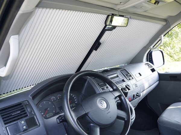 Verdunkelungssystem REMIfront IV passend für Renault Master ab 04/2011 mit Regensensor Rahmen grau/Plissee beige – Bild 5