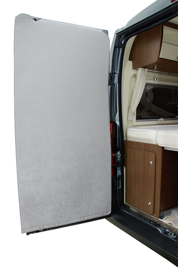Thermovorhang Hindermann passend f. Fiat DucatoX250/290 ab 2007, Hecktür, 2-tlg. hoher Türausschnitt,hellgrau – Bild 3