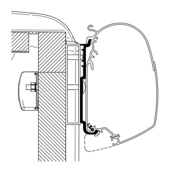 Adapter Thule passend für Carado Sunlight Set für Wandmontage
