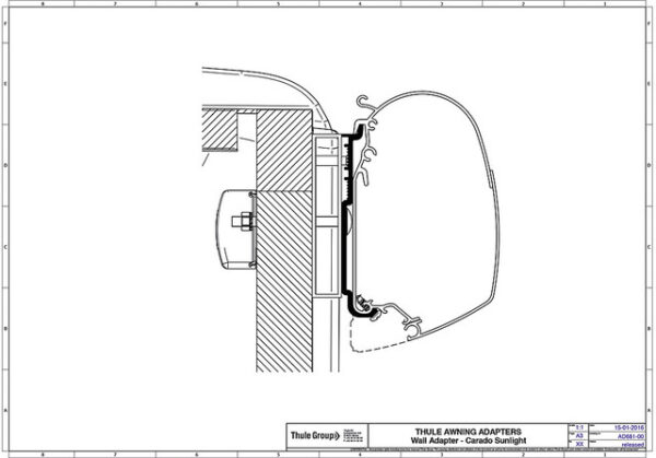Adapter Thule passend für Carado Sunlight Set für Wandmontage – Bild 2