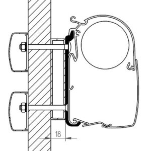 Alu-Distanzprofil 188 mm passend für Dethleffs Globebus TO 5, 003 400 cm 4-tlg.