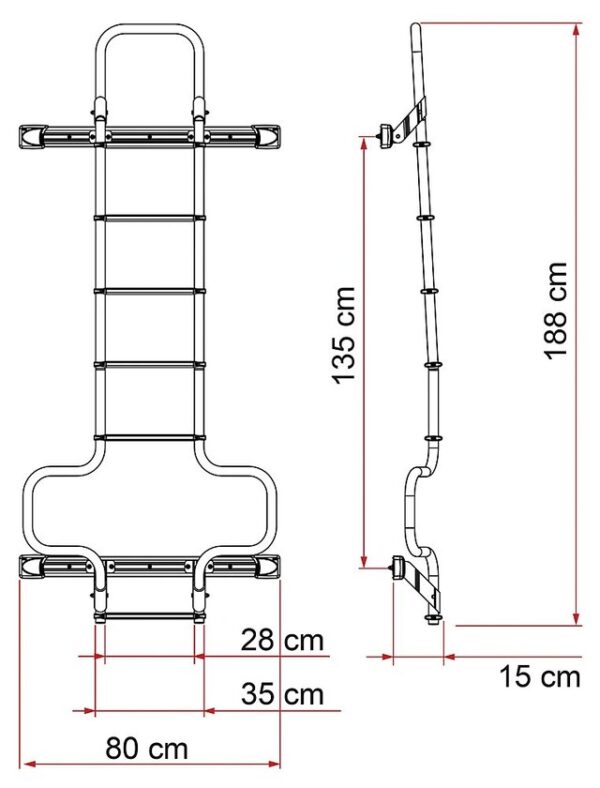 Heckleiter FIAMMA Deluxe passend für Ducato ab 06/2006 Farbe silber – Bild 2