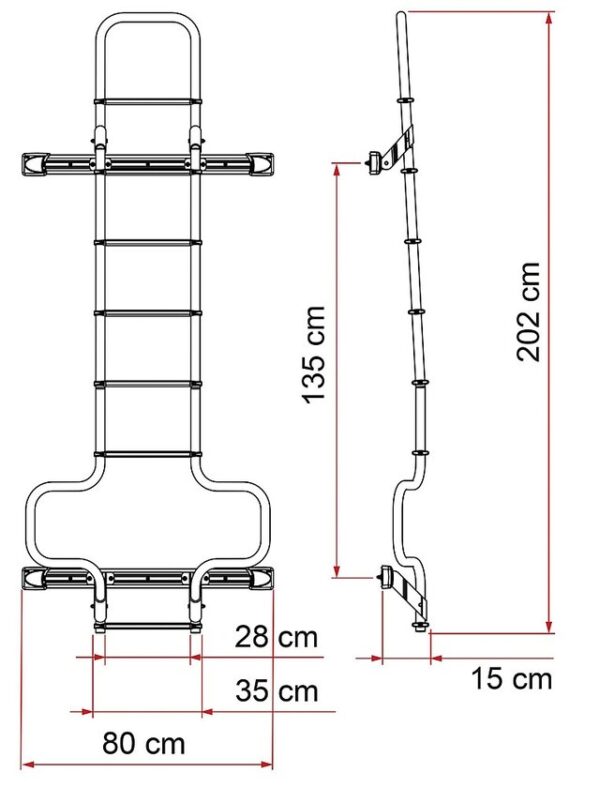 Heckleiter FIAMMA Deluxe DJH3 passend für Ducato, Farbe silber – Bild 2