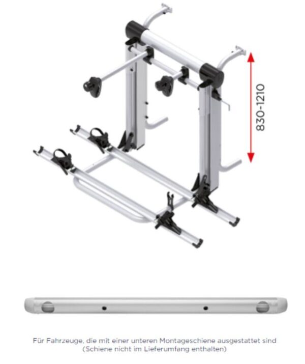 Fahrradträger BR-Systems Bike Lift Short Rail 12 V 2 Räder, Traglast 60 kg