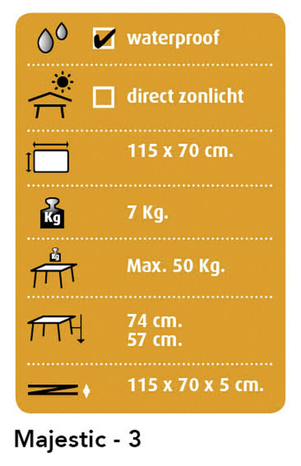 Tisch Dukdalf Majestic 3 Elegant NG, Holz 115 x 70 cm – Bild 2