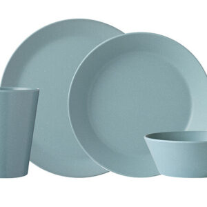 Geschirrset MEPAL Bloom 8-tlg. Fb. pebble green, je 2x Frühstücks-, Suppenteller, Müslischale, Becher