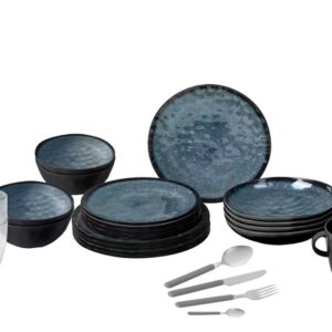 Geschirrset Melamin BRUNNER Venetian All inclusive VIP 40-tlg. Farbe schwarz / blau