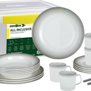 Geschirrset Melamin BRUNNER Astralys All inclusive 36-tlg. Farbe weiß / grau