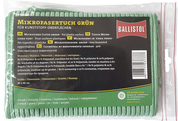 Premium Mikrofasertuch BALLISTOL für Kunststoff-Oberflächen grün 40 x 40 cm – Bild 2