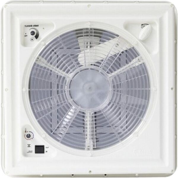Dachlüfter FIAMMA Turbo Vent Premium mit Thermostat und Touch-Bedienelement Einbau- maß 40 x 40 cm Haube weiß – Bild 2