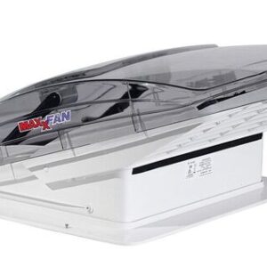 Dachhaube MAXXAIR Maxxfan Deluxe mit Lüfter und Regenschutz, elektr. Öffnung Farbe transparent