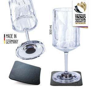 Magnet-Kunststoffgläser silwy WEIN 2er-Set Hightech 300 ml, Farbe transparent