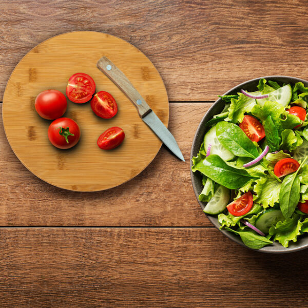 Salatschüssel BRUNNER Greenkick mit Bambusdeckel Durchm. 25 cm Farbe anthrazit – Bild 7