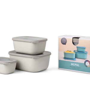 Set Multischüssel MEPAL cirqula rechteckig 3-tlg. _750 + 1500 + 3000_, Farbe nordic white