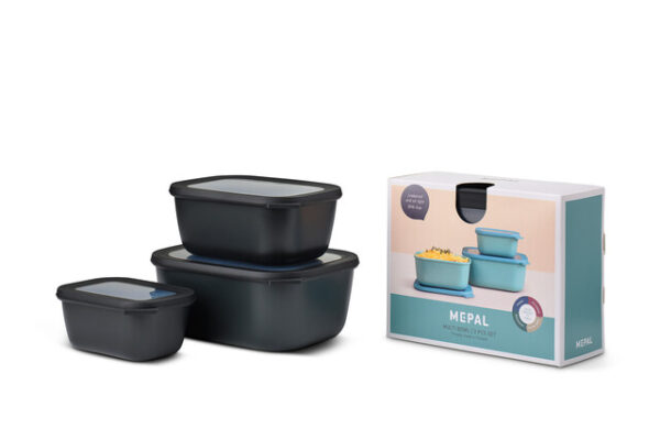 Set Multischüssel MEPAL cirqula rechteckig 3-tlg. _750 + 1500 + 3000_, Farbe nordic black