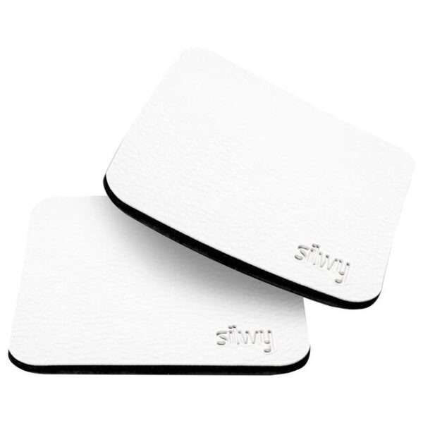 Metall-Nano-Gel-Pads silwy eckig, Farbe weiß, 2er Set
