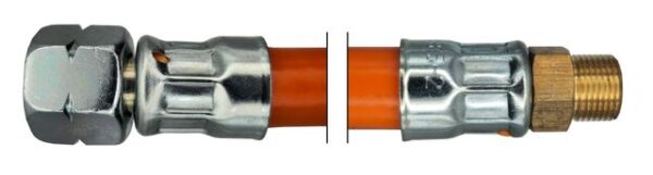 MD-Schlauch TGO 6,3 x 3,5 mm G 1/4 Zoll LH-ÜM x AG 7/16 Zoll x 28 UNEF, Länge 500 mm