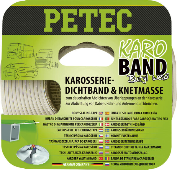 Karosseriedichtband Petec Farbe weiß, 20 x 2 x 3 mm